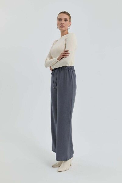 Nihan Wide Leg Trousers with Elastic Waist