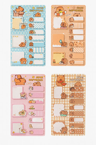 NaSaDAN 1 Adet Kapibara Sevimli Ayraç ve Yapışkanlı Not Kağıdı Sticky Note - Öğrenci Ofis Kırtasiye