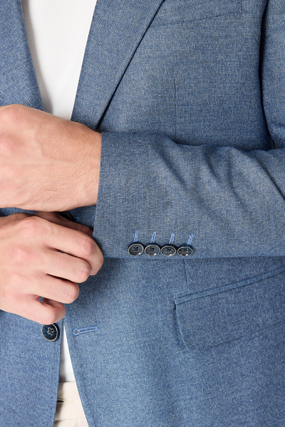 Frappoli Caloger Men's Navy Blue 4 Season Wearable Polyviscose Fabric Sports Blazer Jacket