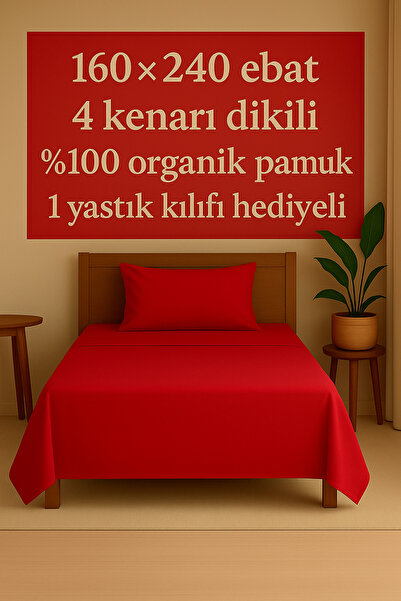 Loova Lastiksiz çarşaf tek kişilik %100 pamuk 4 köşe dikili 1 yastık kılıfı h...