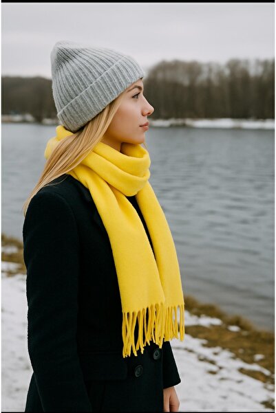 MERVESTORE Tasseled Wide Shawl - Soft, Ideal for Cold Weather