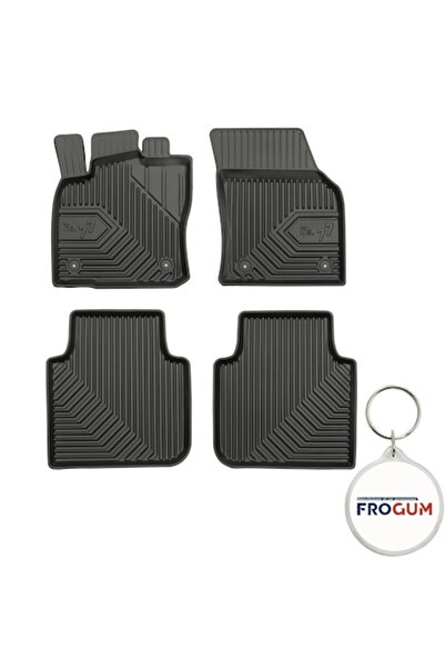 FroGum Set 4 covorașe auto din cauciuc tip tavă Premium 3D pentru Skoda Kodiaq (03.2017 - Prezent) cu breloc