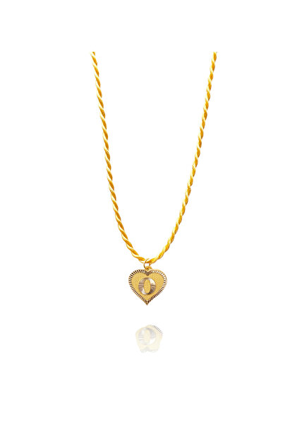 Nezihhan 0.25 Gram 14 Ayar O Harfi İpli Kalp Kolye