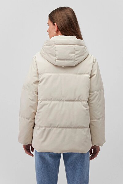 Mavi Kapüşonlu Bej Şişme Mont 1110445-70143