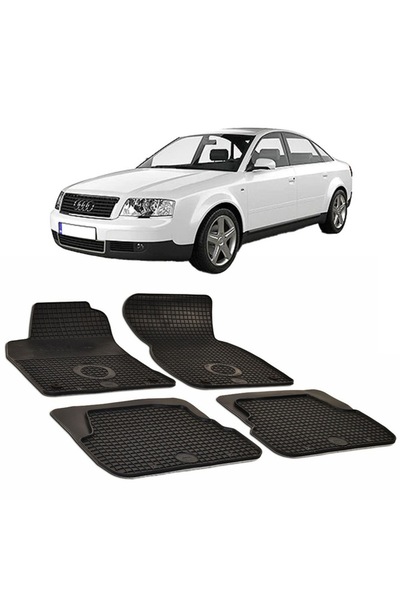 Umbrella Set 4 rubber car mats Urban Line for Audi A6 (C5) (1997-2003) with keychain