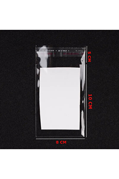 HG Tedarik 150 Adet 8x15 Cm Bantlı Yapışkanlı Şeffaf Opp Jelatin Poşet ( 8x10*5)