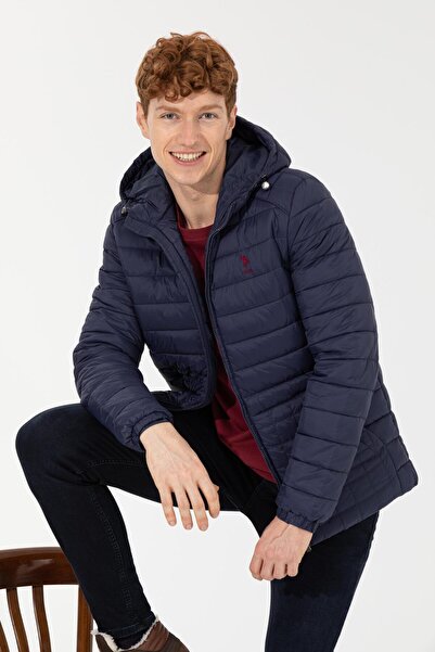 U.S. Polo Assn. Erkek Lacivert Kapüşonlu Mont 1443129