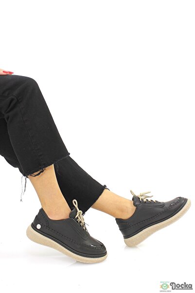 Mammamia Kadın Spor Tarz Ortopedik Hakiki Deri Düz Taban Mevsimlik Hafif Günl...