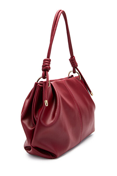 minebag Drawstring Detailed Faux Leather Chen Arm Bag Red