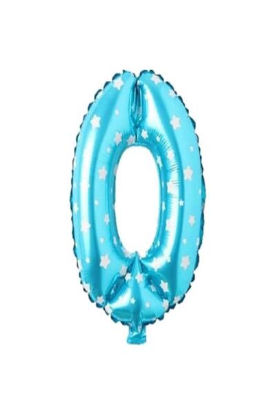 İSTOÇ PARTİ Dotted Blue Color Number Foil Balloon 40 cm - 0