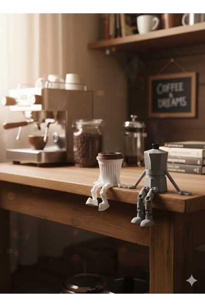 Ceresshop Dekoratif Mini Kahve Arkadaşları – Sevimli Masa Üstü Figür Seti