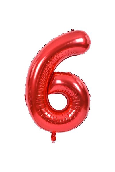 İSTOÇ PARTİ Red Color Number Foil Balloon 100 cm - 6