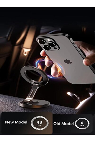 NITU حامل هاتف محمول مغناطيسي صغير معدني مثبت على لوحة قيادة السيارة