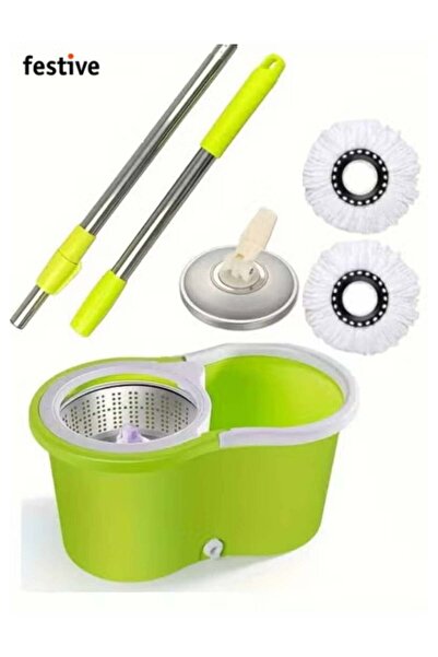 XIUWOO Spin Mop For Floor Cleaning Stainless Steel Mop and Bucket With Telesc...