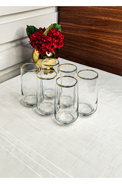 SEÇKİNEV Bern 480Cc Gold&Silver Soft Drink&Water Glass