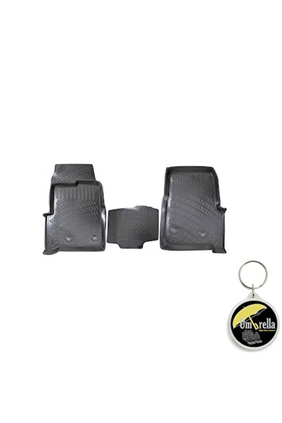 Umbrella Set 3 covorașe auto (față) cu tavă din cauciuc Premium Line 3D pentru FORD TRANSIT CUSTOM 2012- și breloc