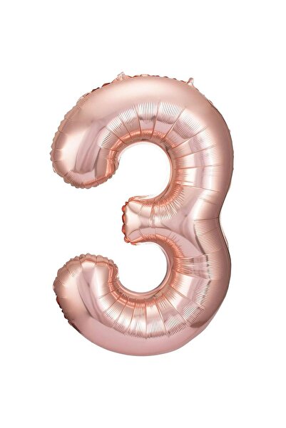 İSTOÇ PARTİ Rose Color Number Foil Balloon 76 cm - 3