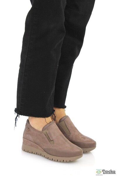 Mammamia Kadın Dolgu Topuk Klasik Hakiki Deri Ortopedik Günlük Ayakkabı M26/K...