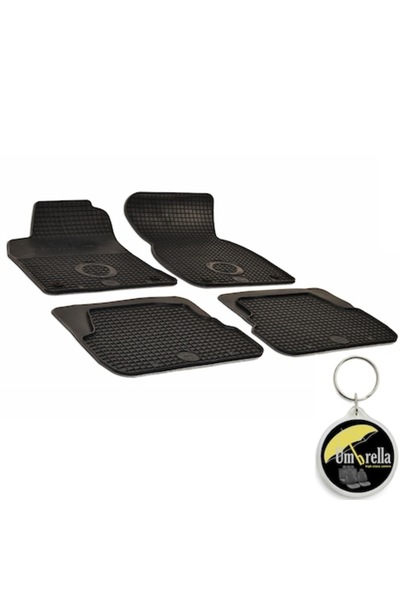 Umbrella Set 4 rubber car mats Urban Line for Audi A6 (C5) (1997-2003) with keychain