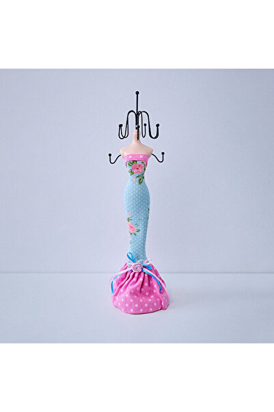velve Accessory stand mannequin model with dress, Blue/Pink, 31 cm, Pink