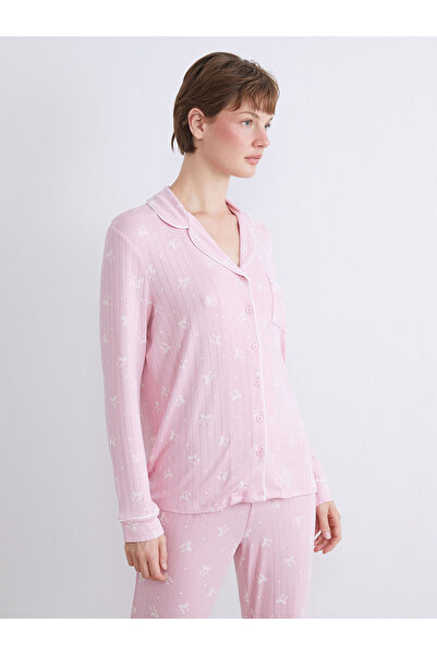 LC Waikiki Hilfa Yeni Sezon Gömlek Yaka Baskılı Kadın Pijama Takımı