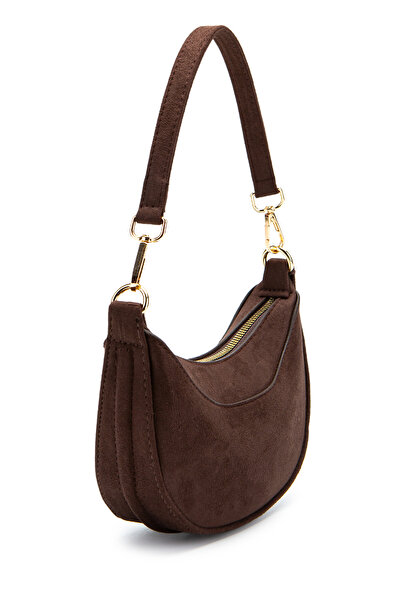 minebag Suede Half Moon Women's Crossbody Bag Lance Brown