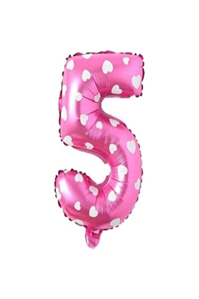 İSTOÇ PARTİ Dotted Pink Color Number Foil Balloon 40 cm - 5