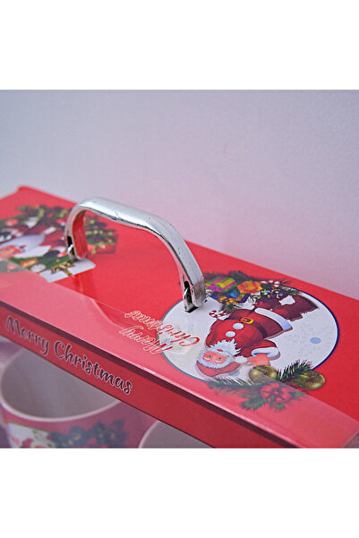 velve Set of 2 ceramic mugs with spoon and saucer, Christmas theme, Happy Santa