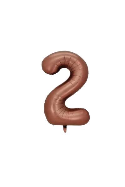 İSTOÇ PARTİ بالون فويل على شكل رقم بني اللون 76 سم - 2