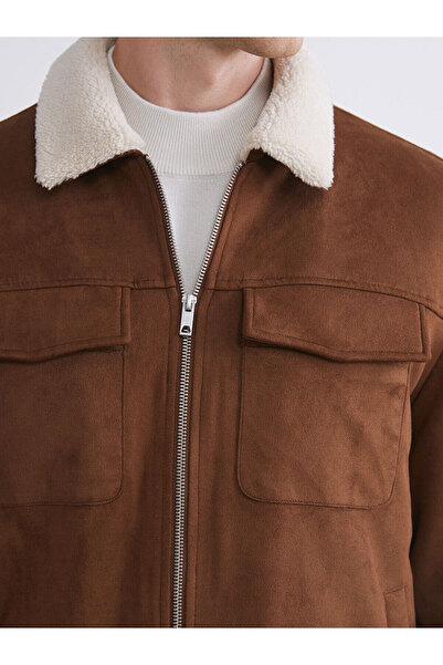 LC Waikiki Özmarka Yeni Sezon Slim Fit Gömlek Yaka Süet Erkek Mont