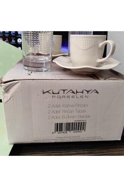 ORTAKÖY CENNETİ Porcelain Mailine Model 6, Piece. 2-Person Cup Set, 2 Cups, 2...