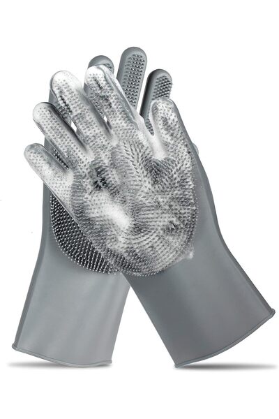 Xess COMMEMA Pet Grooming Gloves - Gentle Dog Bathing Shampoo Brush - Massage Mitt with Enhanced Five Fin