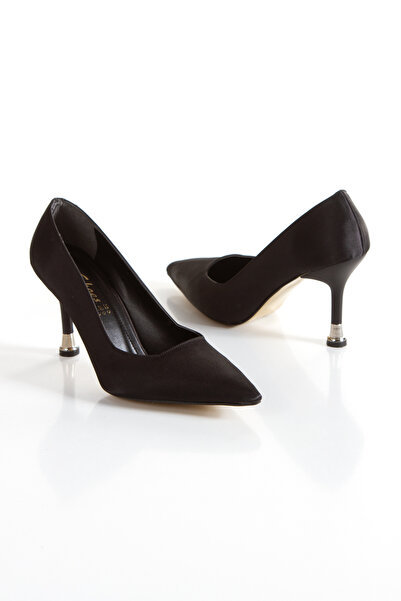 Blacktavern Skin-Smooth Satin Fabric Heel Shoes