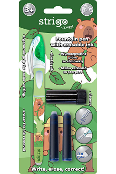 Strigo Stilou cerneala cu stergere + 2 rezerve + dispozitiv curatare, Capybara SSC509