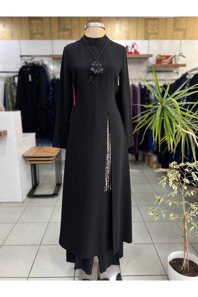 çınar özkan Yırtmaç Detaylı Şık Abiye Takım