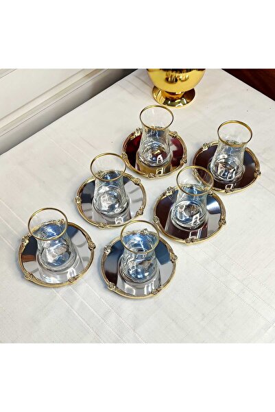 Paşabahçe Metal Plate Tea Set