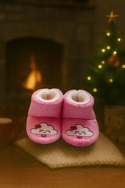 Midimax Peluş Bebek ve Çocuk Panduf Ev Botu – Kışlık Kaymaz Tabanlı Patik