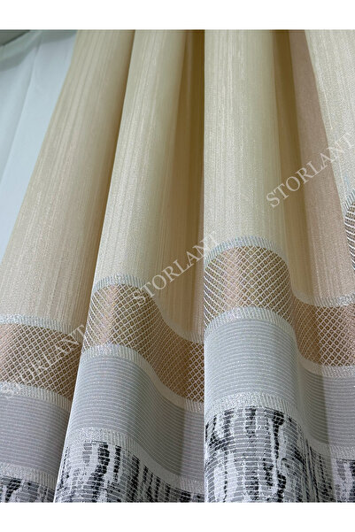 Storlant Samyeli Cream Panel Background Curtain L Preferred - 1/3 Frequent Pleats L with Accessories Gift L Suitable for Any Room
