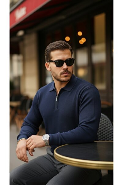 Wear Up Men's Thessaloniki Knitted Collared Long Sleeve Sweater