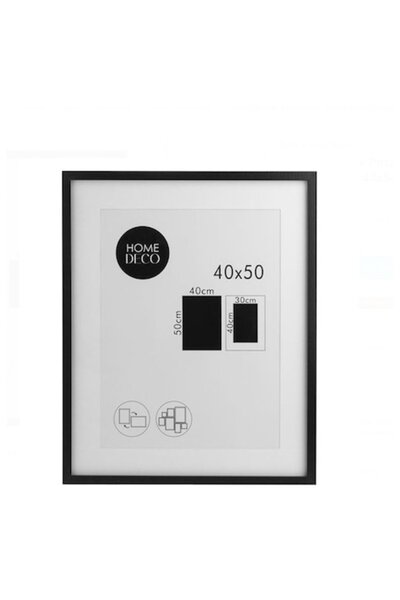 OEM Rama foto cu paspartu, 44×54 cm, negru – MDF cu geam din sticla