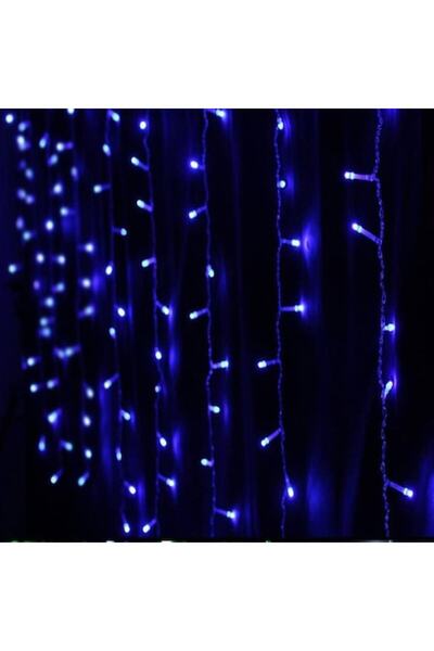 GOLD MARKET Perdea luminoasă de Crăciun 2m x 1m, 120 LED-uri, albastră, IP44, cu telecomandă