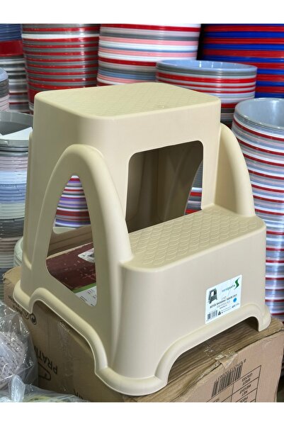 LeesHome Büyük Basamaklı Tabure Merdiven Kamp Ev Bahçe Tabure Krem Latte