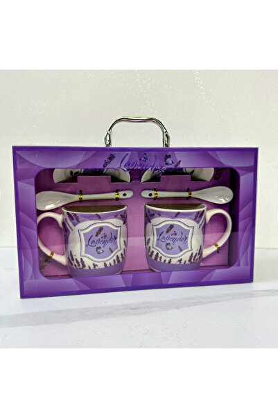 velve Set elegant ceramic, Love.doua cani,doua lingurite ceramice si farfurii asortate,Mov