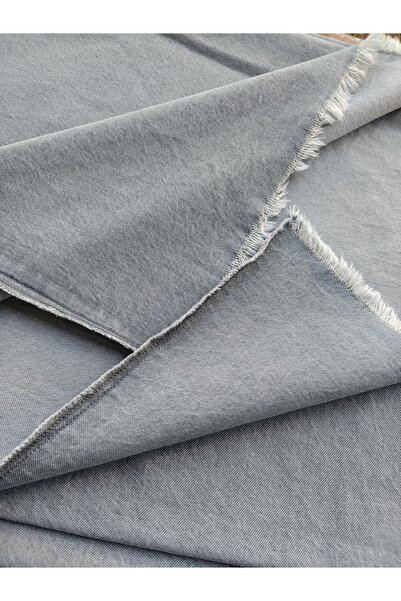 AKTEZ-EL Yıkanmış Kot Kumaş Çekme Yapmaz Renk Vermez Ebatı Boy 200Cm x En 160cm GRİ