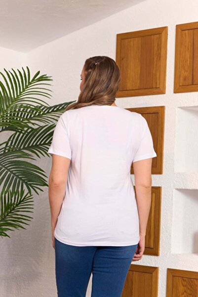 RMG Gamze Moda Tiger Printed Large Size T-Shirt