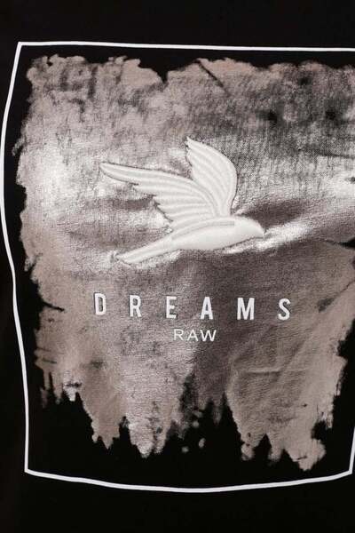 RMG Gamze Moda Embroidered Printed Large Size T-Shirt