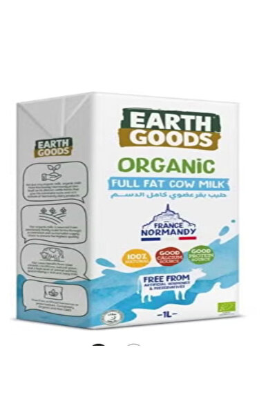 Earth Goods Organic حليب كامل الدسم معقم بدرجة حرارة عالية 1 لتر × 6