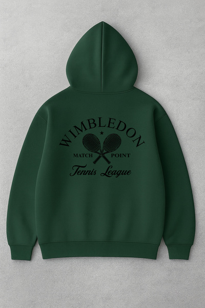 LORVEX سويت شيرت كبير الحجم مطبوع عليه دوري التنس للجنسين