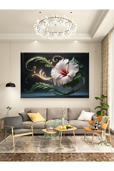 ESLEM GECE AÇAN ÇİÇEK - HİBİSKUS ÇİÇEĞİ - BASKI KANVAS TABLO