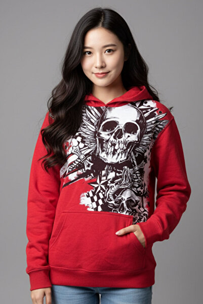 harmony factory Roșu cu glugă Unisex Swea tricou